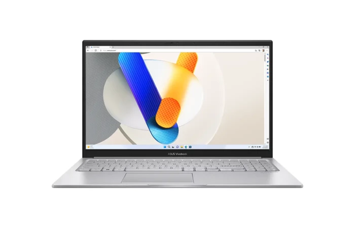 ASUS VivoBook 15 R1504VA laptop with Intel Core i5-120U, 16GB RAM, 512GB SSD, 15.6-inch FHD display, silver finish – available at Computer Durbar Nepal